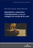 Epistolatrías: mutaciones contemporáneas y nuevos enfoques de estudio de la carta – cover